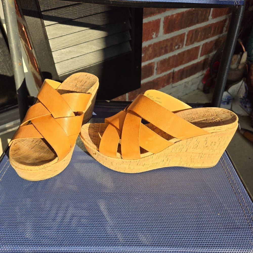 Korks By Kork-Ease Katrice Slide Platform Wedge Sandal Comfort Size 9 Heels